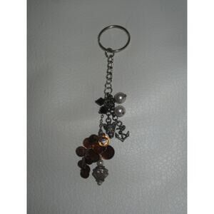 Handmade Upcycled Skull Bag Charm Keychain Gothic Maximalist